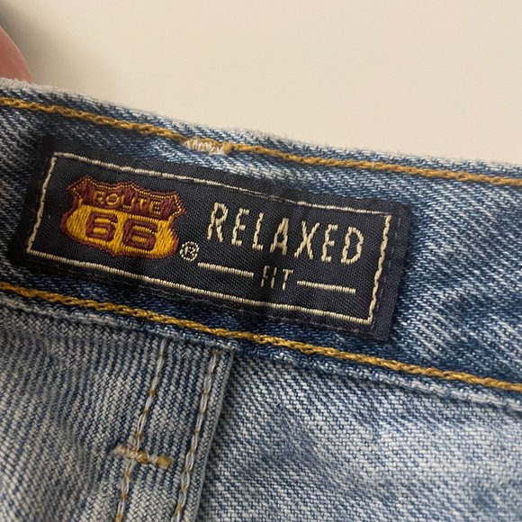 VINTAGE ROUTE 66 • RIPPED JEAN SHORTS • SIZE 2 - Picture 5 of 6